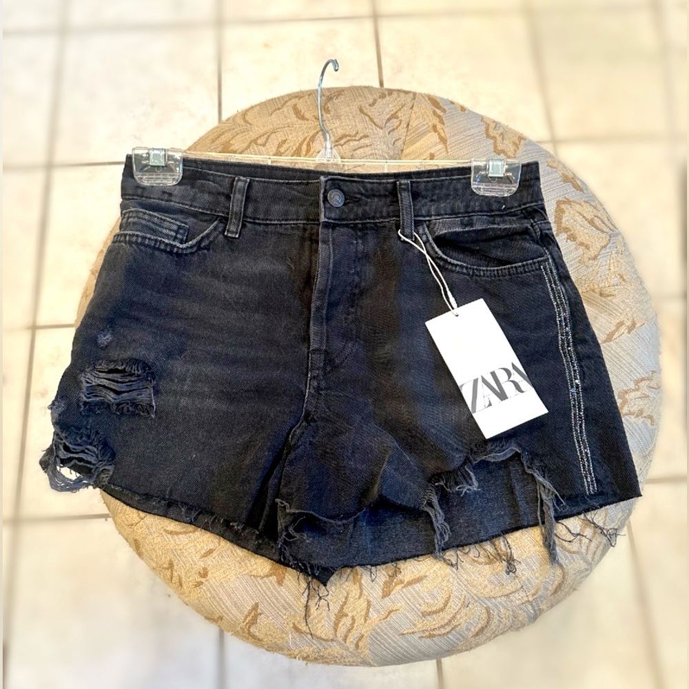 Zara Distressed Jean Shorts